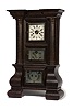 Rare Forestville Manufacturing Co. Mahogany Triple Decker Clock,