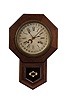 Terry Clock Co. Walnut Octagonal Drop Regulator Calendar Clock,