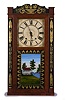 Wright & Co. Stenciled Wooden Works Half Column Clock,