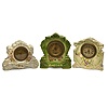 Three China Cased Miniature Clocks,