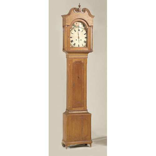 Pennsylvania Tall Case Clock, in pine. — Antique Clocks Price Guide