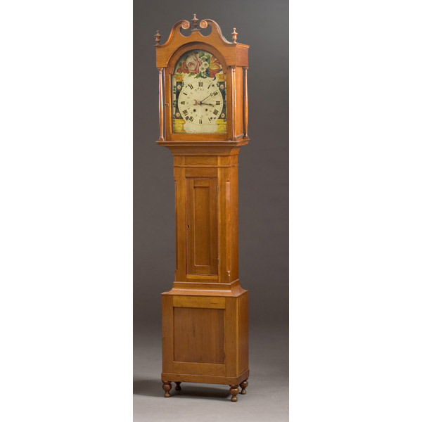 American Cherry Tall Case Clock, — Antique Clocks Price Guide