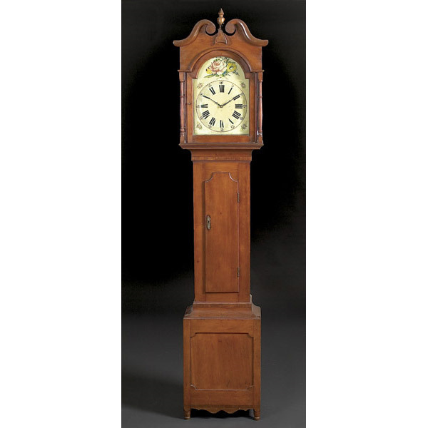 American Cherry Tall Case Clock, — Antique Clocks Price Guide