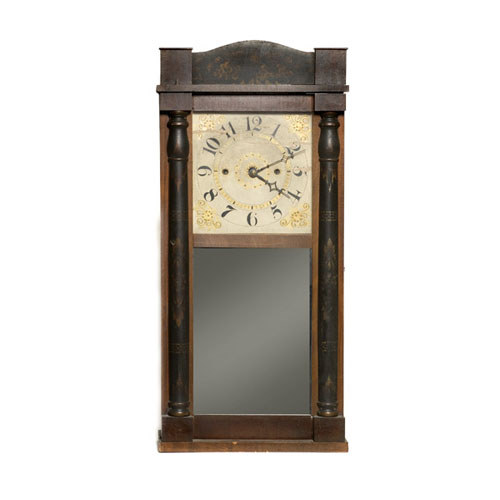 Cincinnati, Ohio Shelf Clock by Luman Watson, bearing its original paper label. — Antique Clocks Price Guide