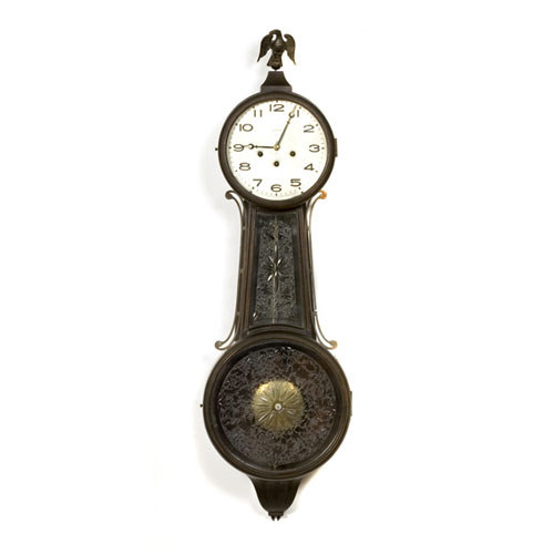 Ansonia No. 3 Banjo Clock with Rare "Chipped" Crystal Tablets, — Antique Clocks Price Guide