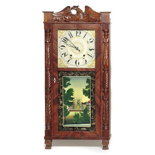 Fine Marsh, Gilbert, & Co. Farmington Ct. Shelf Clock, 8-day time and strike, weight-driven, wooden works. — Antique Clocks Price Guide