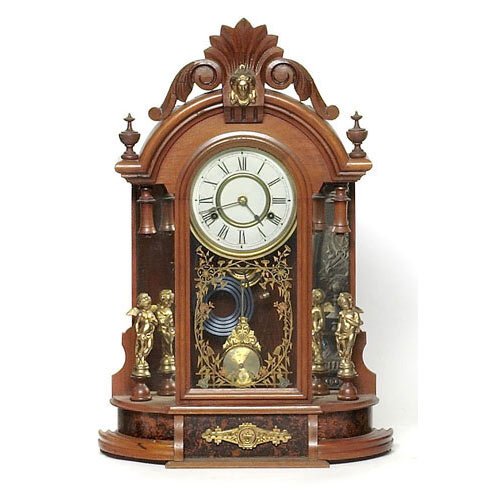Ansonia Triumph Mirror Side Mantel Clock, — Antique Clocks Price Guide