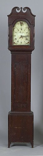 Pennsylvania Cherry Tall Case Clock, — Antique Clocks Price Guide