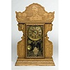 Admiral Sampson Pressed Oak Shelf Clock with key wind 8-day time and strike spring driven brass movement with alarm,