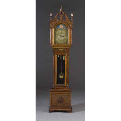 Ornate Tall Case Clock with Works by Elliott, — Antique Clocks Price Guide