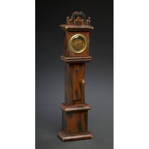 Miniature Grain-Painted Tall Case Clock, — Antique Clocks Price Guide