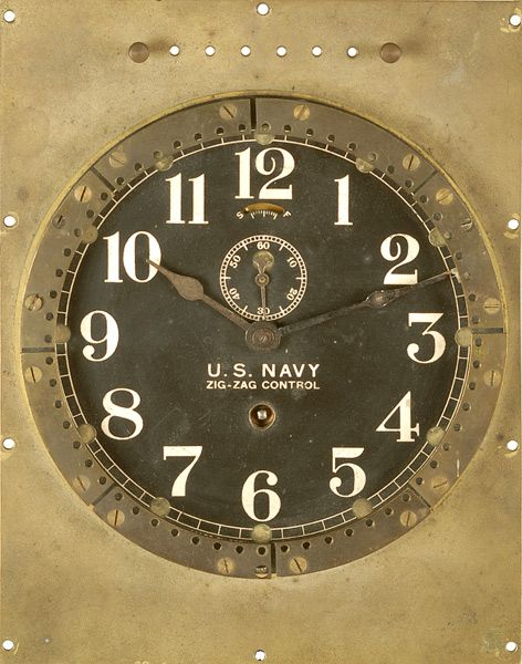 WWII U.S. Navy "Zig-Zag" Control Clock, circa 1940s and made by the Seth Thomas Clock Co. for the U.S. Navy. — Antique Clocks Price Guide