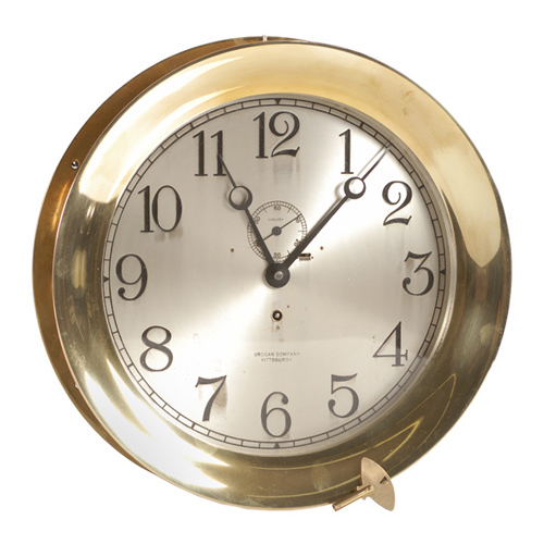 Rare Chelsea 12" Large Dial Wall Clock sold by Grogan Co., — Antique Clocks Price Guide