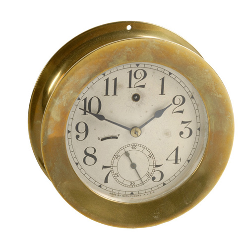 Seth Thomas Brass Deck/Engine Room Clock, — Antique Clocks Price Guide