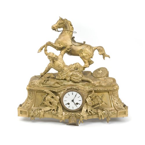 French Gilt Mantel Clock, — Antique Clocks Price Guide