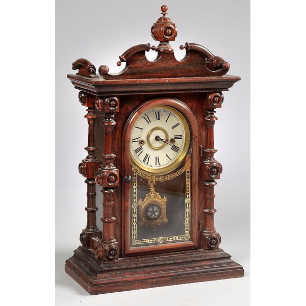 Welch Rosewood 8-Day Shelf Clock, — Antique Clocks Price Guide