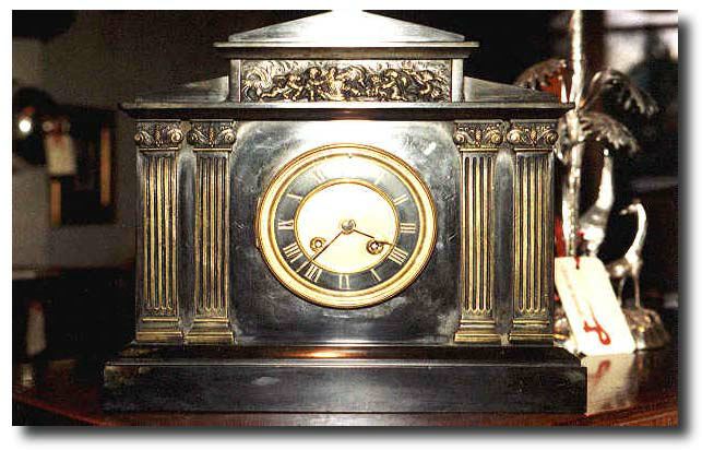 Black Slate Mantel Clock, Circa 1890 — Antique Clocks Price Guide