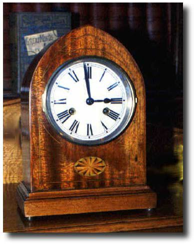 Edwardian Mahogany Lancet Clock — Antique Clocks Price Guide