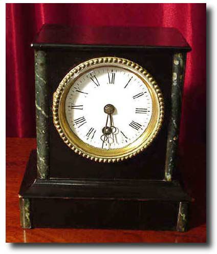 Late Victorian Faux Marble Mantle Clock, Circa 1890 — Antique Clocks Price Guide