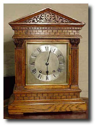 Carved Oak Cased Bracket Clock, c. 1890; probably German — Antique Clocks Price Guide
