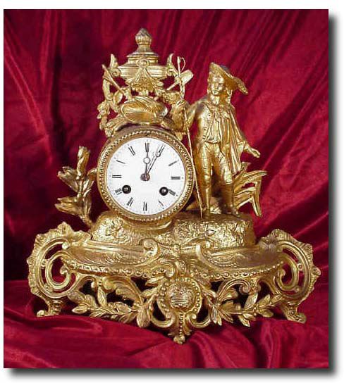 French Gilt Metal Figural Clock, Circa 1880 — Antique Clocks Price Guide