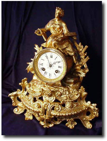 French Gilt Metal Boudoir Clock — Antique Clocks Price Guide