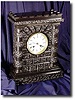 Unusual English Black Marble Castle Clock, circa 1860.