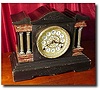 E.N. Welch faux marble mantel clock, Circa 1890