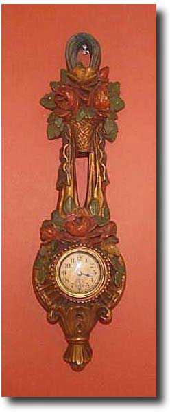 Old Waterbury/Lux ? Floral Wall Clock — Antique Clocks Price Guide