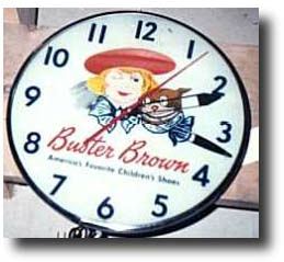Buster Brown Illuminated Advertising Clock, c.1930-1950 — Antique Clocks Price Guide