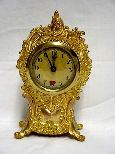 5 1/2" Gold Gilt Jennings Bros. Boudoir Clock — Antique Clocks Price Guide
