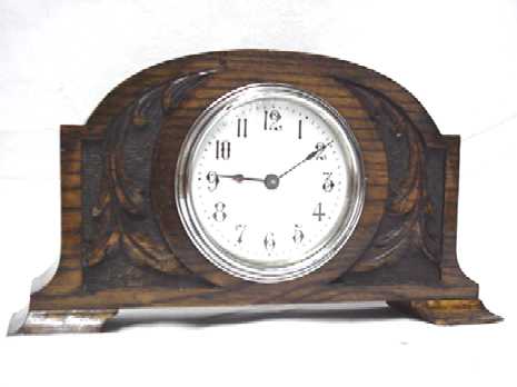 Hand Carved Solid Oak Desk Clock — Antique Clocks Price Guide