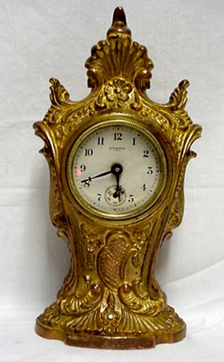 Clocks American Victorian New Haven Gold Gilt Boudoir Clock — Antique Clocks Price Guide