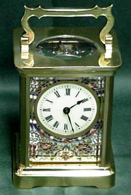 French Champleve Carriage Clock, c. 1890-1900. — Antique Clocks Price Guide