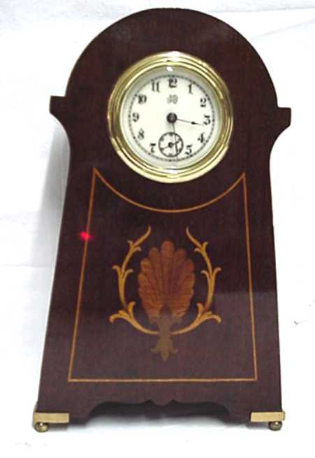 Pristine Inlaid Edwardian Desk Clock — Antique Clocks Price Guide