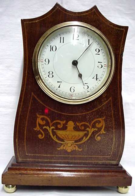 French Inlaid 8 Day Edwardian Desk Clock — Antique Clocks Price Guide