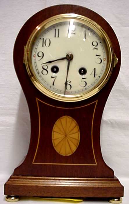 Inlaid German Balloon Clock — Antique Clocks Price Guide