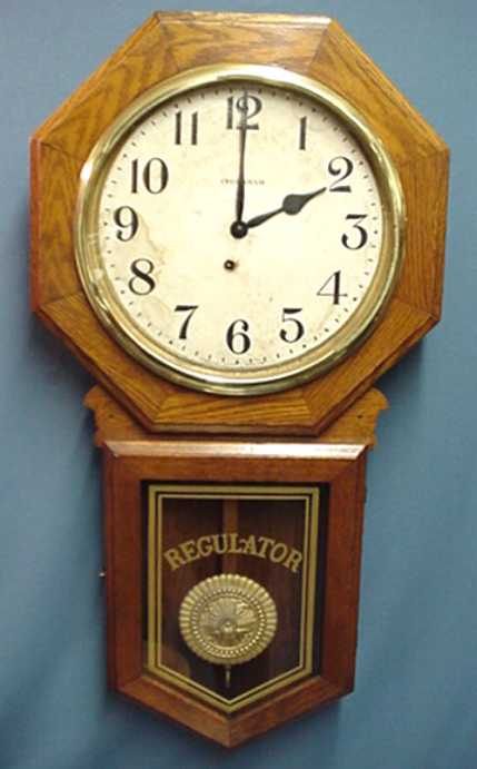 8 Day Pristine Elisha Igraham Large Oak Wall Regulator Clock — Antique Clocks Price Guide