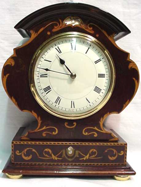 French Inlaid 8 Day Art Nouveau Desk Clock — Antique Clocks Price Guide