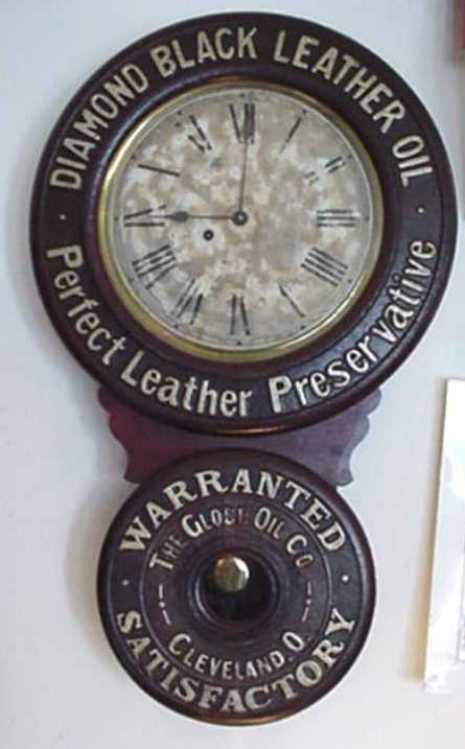 Baird clock, Diamond Black Leather Oil, circa 1893. — Antique Clocks Price Guide