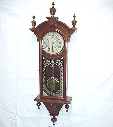 Antique American Victorian wall clock, Winnipeg model, made by New Haven Clock Co. New Haven CT. Circa 1879 — Antique Clocks Price Guide