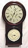 Pristine Double Dial Wall Clock B. B. Lewis #2 Weight Driven Perpetual Calendar