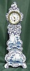 Rare, 8 Day, signed, Blue Delft Porcelain Miniature Grandfather Clock, 18 inches Tall