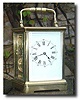 A French carriage clock that strikes "ship's bells" on two gongs.