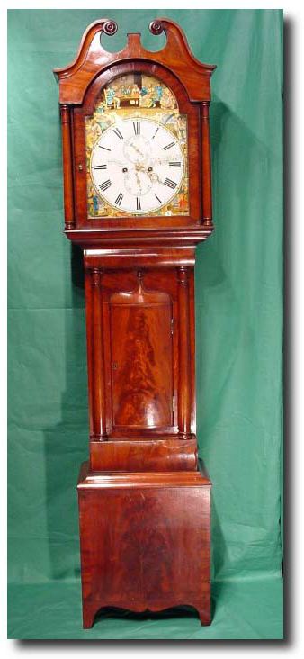 Scottish 8- day breakarch dial painted longcase clock, circa 1830 — Antique Clocks Price Guide