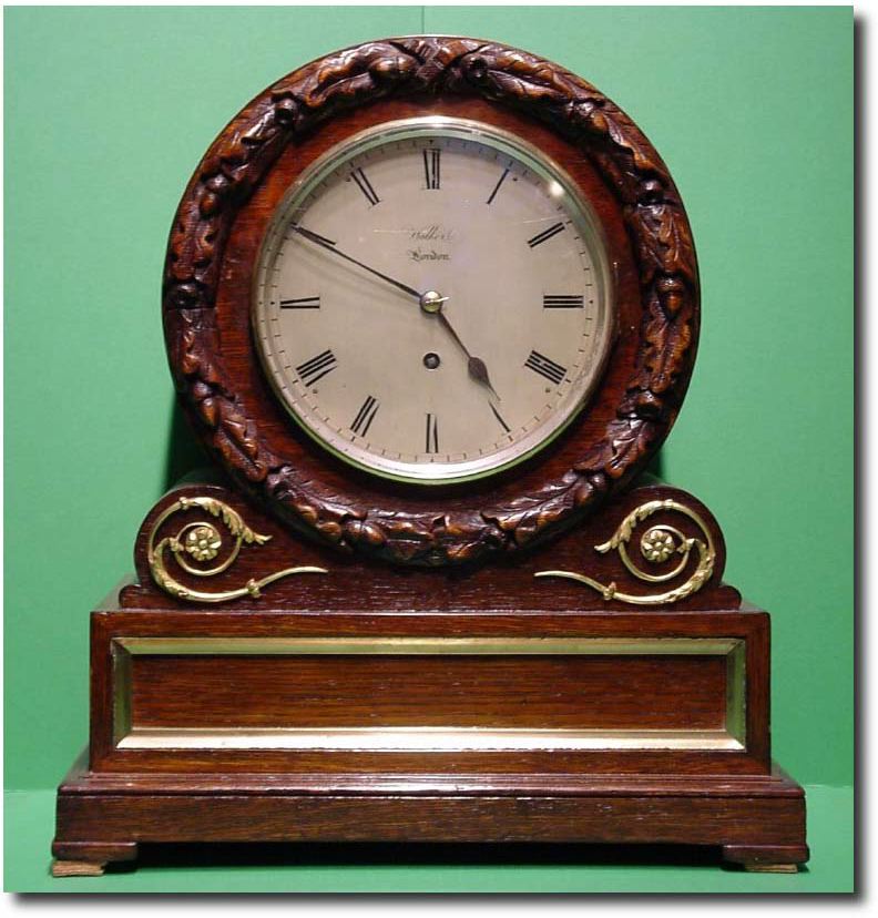 English carved oak single fusee bracket clock by the famous "Walker" of London, circa 1840 — Antique Clocks Price Guide