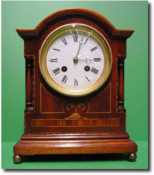 English mahogany and heavily inlayed bracket clock, circa 1880 — Antique Clocks Price Guide