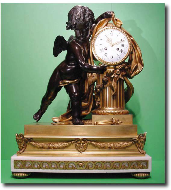 French bronze cherub mantle clock, circa 1870 — Antique Clocks Price Guide