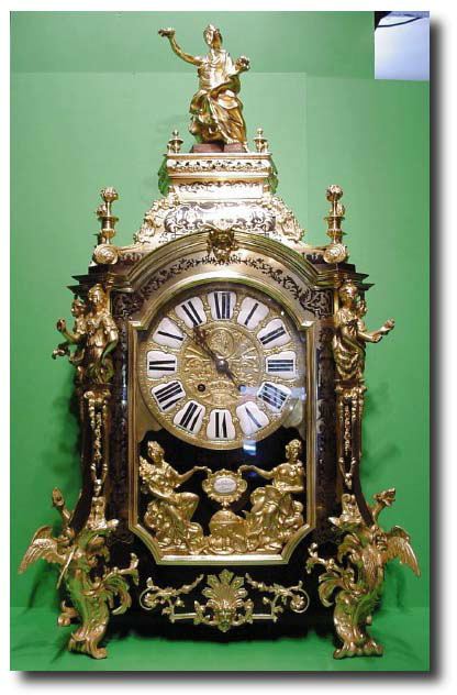 French brown tortoiseshell boulle figural mantel clock, circa 1870 — Antique Clocks Price Guide