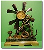 Industrial timepiece propeller blade clock, circa 1900.